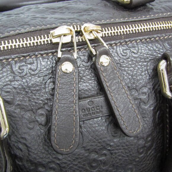 GUCCI Authentic Brown Leather Boston Bag - Picture 9 of 15